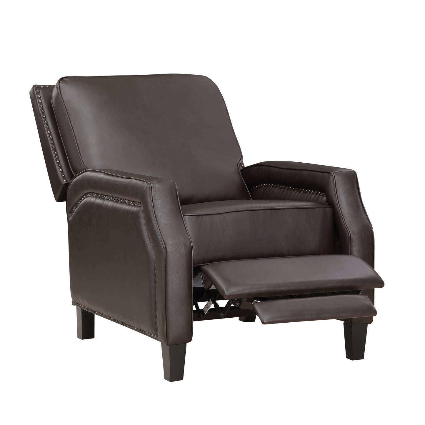 Homelegance Berenson Reclining Chair Dark Brown Faux Leather 8504DBR-1