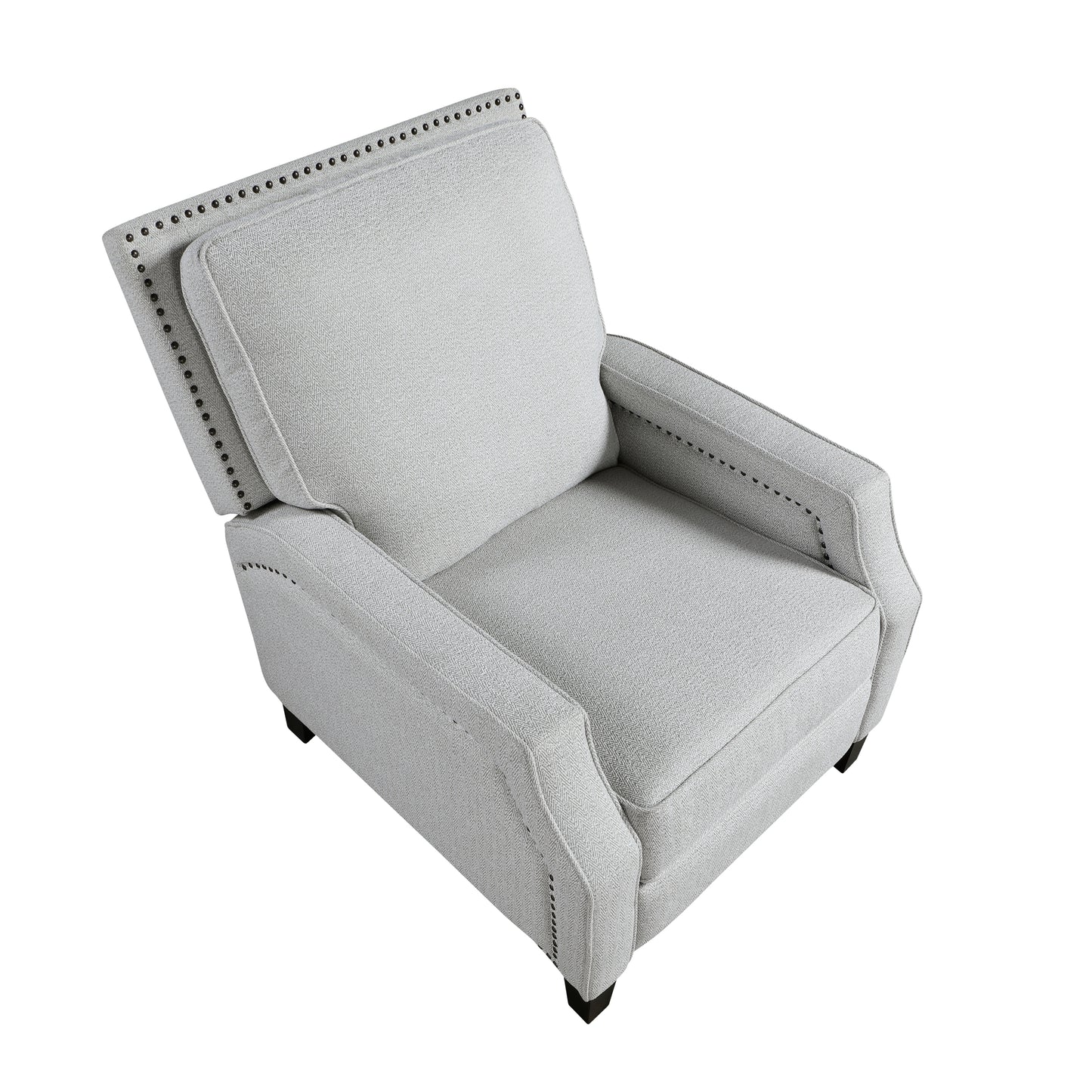 Homelegance Berenson Reclining Chair in Gray Chenille with Nailhead Trim 8504FGY-1