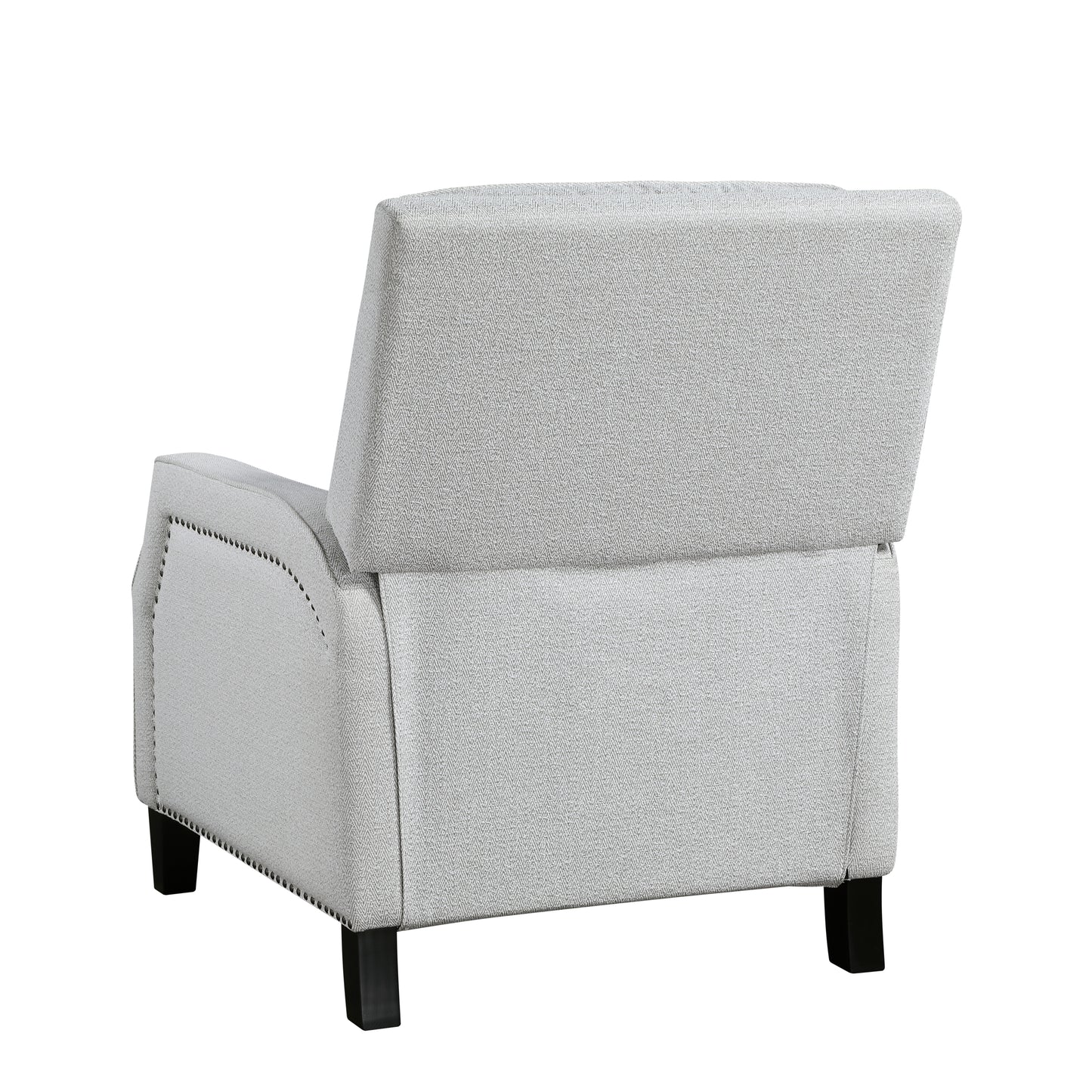Homelegance Berenson Reclining Chair in Gray Chenille with Nailhead Trim 8504FGY-1