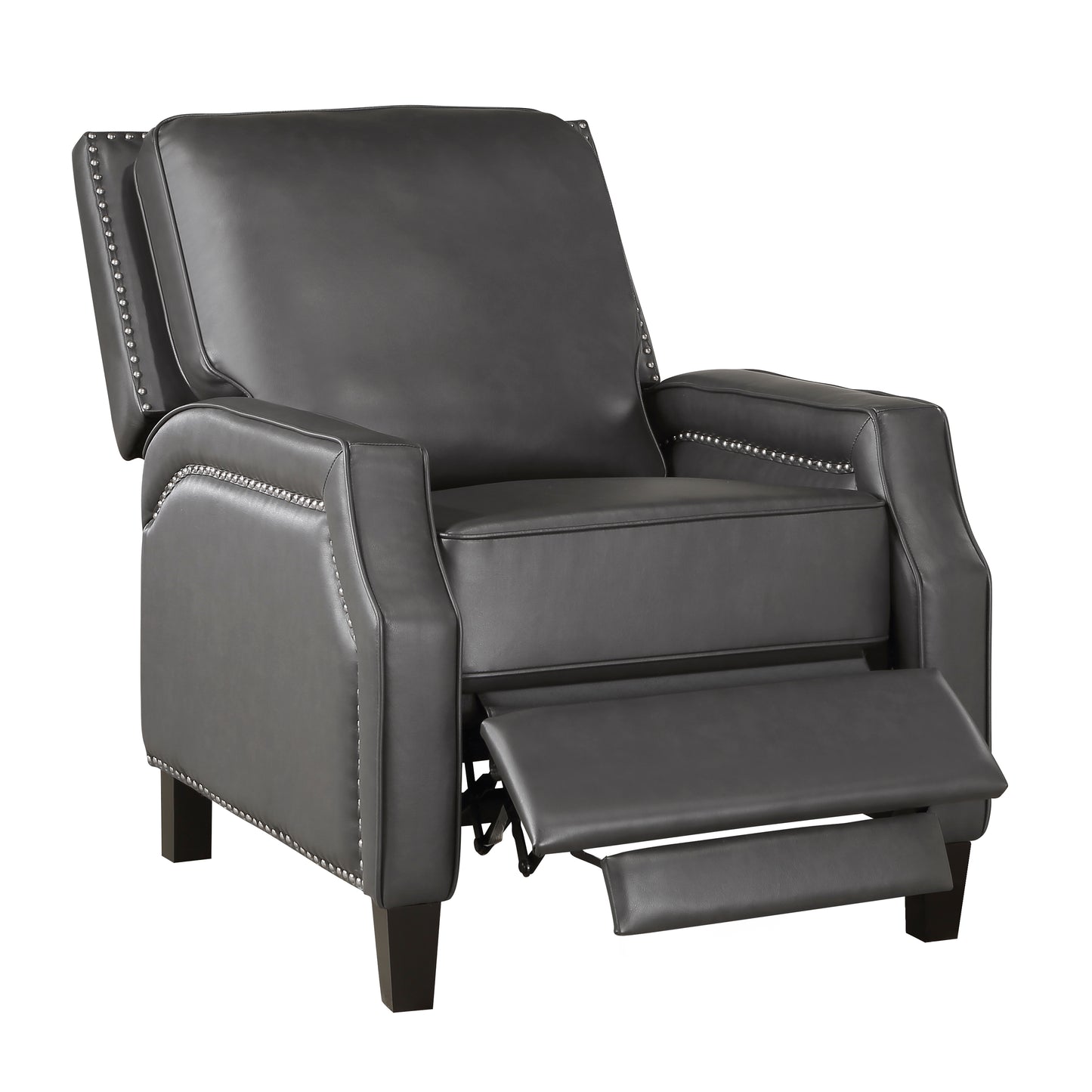 Homelegance Berenson Reclining Chair in Gray Faux Leather 8504GRY-1