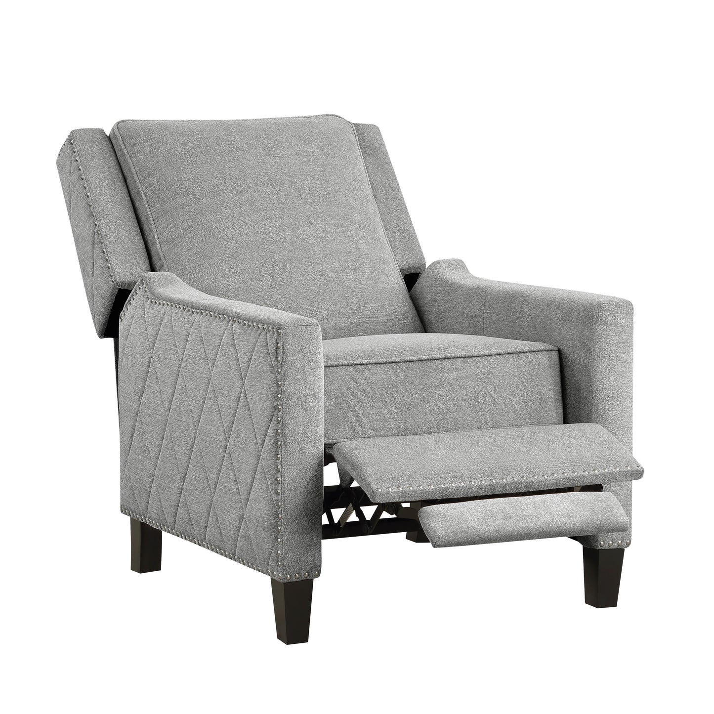Homelegance Banks Reclining Chair in Textured Gray Fabric 8505GY-1