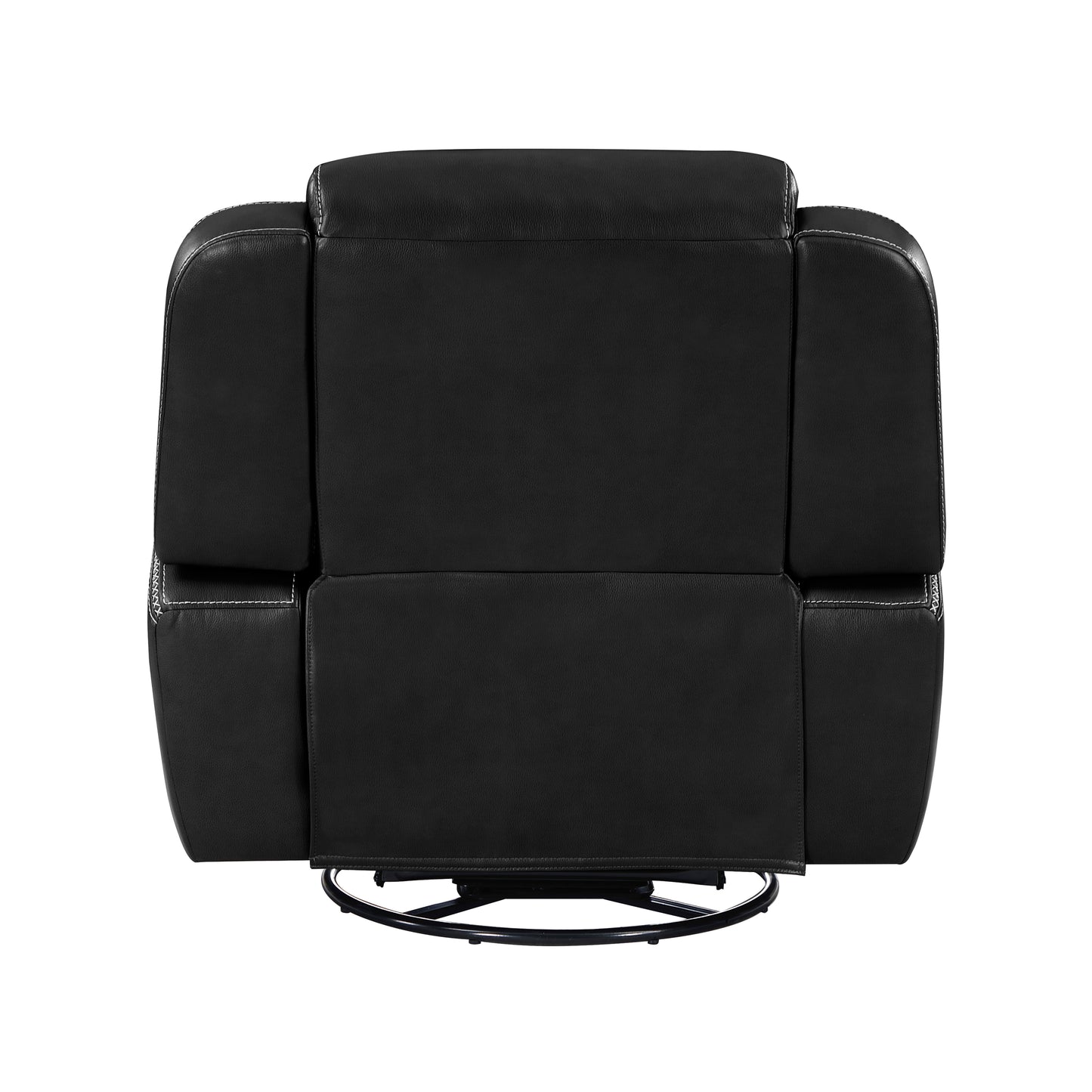 Homelegance Littleton Reclining Swivel Glider Chair in Black Faux Leather 8516BK-1