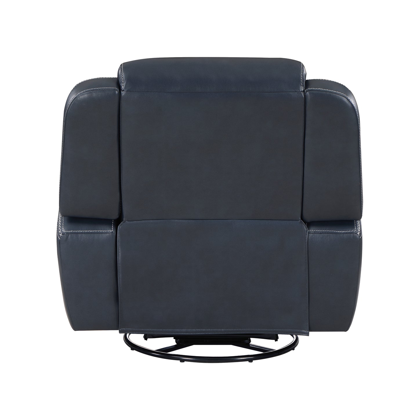 Homelegance Littleton Swivel Glider Reclining Chair in Blue Faux Leather 8516BU-1