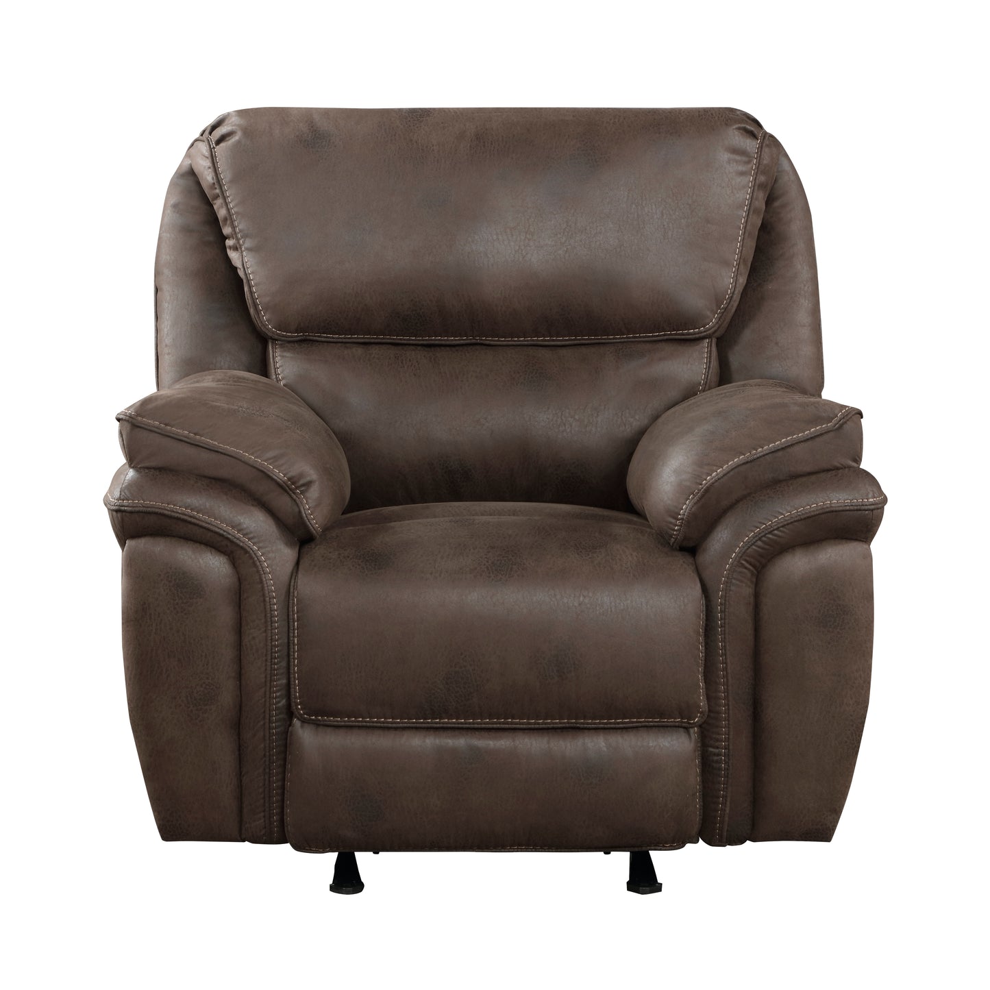 Homelegance Proctor Reclining Chair Rocker in Brown Polished Microfiber 8517BRW-1