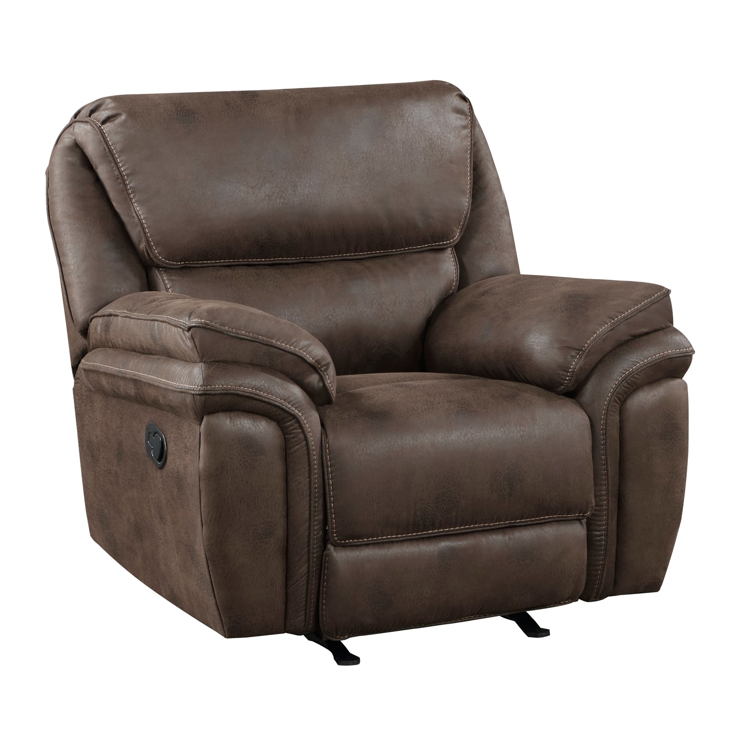 Homelegance Proctor Reclining Chair Rocker in Brown Polished Microfiber 8517BRW-1