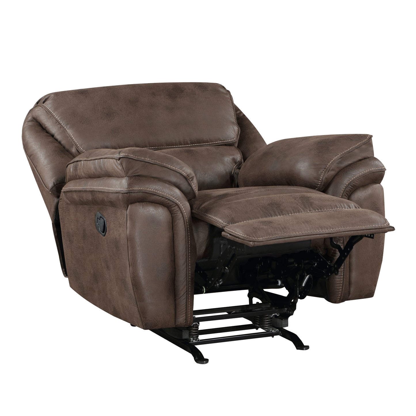 Homelegance Proctor Reclining Chair Rocker in Brown Polished Microfiber 8517BRW-1