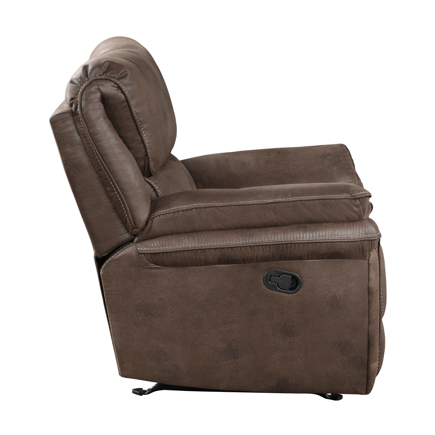 Homelegance Proctor Reclining Chair Rocker in Brown Polished Microfiber 8517BRW-1