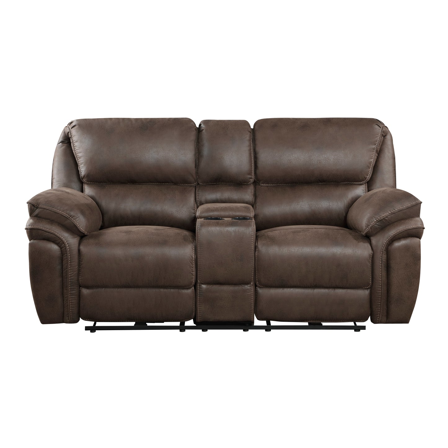 Homelegance Proctor Loveseat Power Reclining with Center Console Brown 8517BRW-2PW