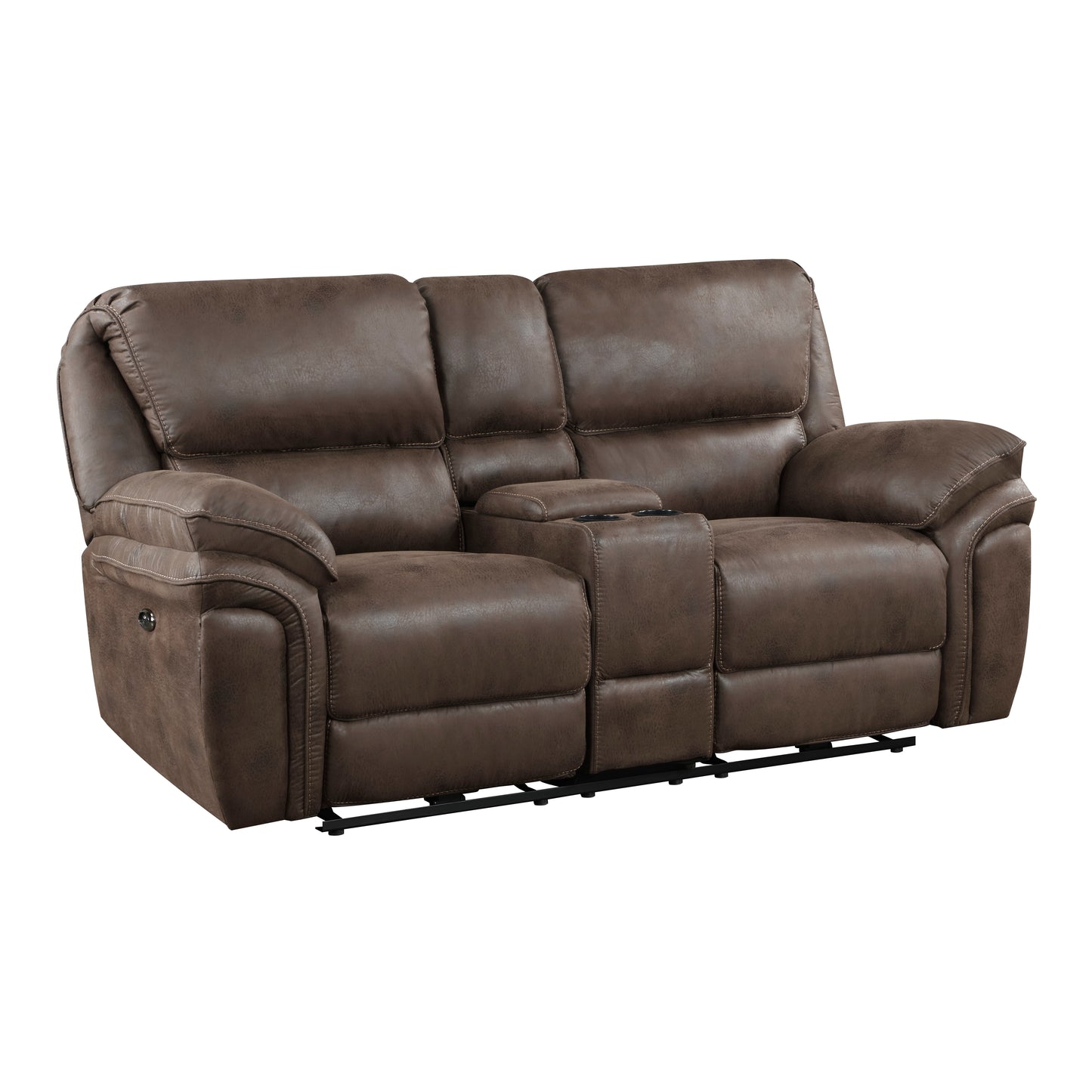 Homelegance Proctor Loveseat Power Reclining with Center Console Brown 8517BRW-2PW