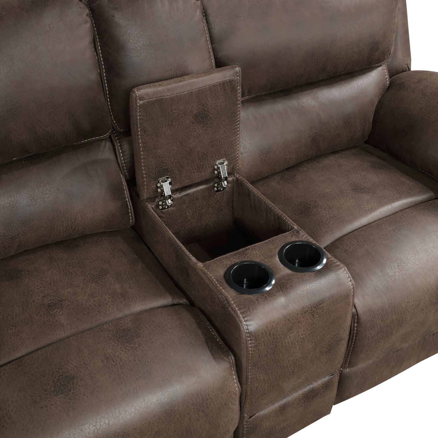 Homelegance Proctor Loveseat Power Reclining with Center Console Brown 8517BRW-2PW