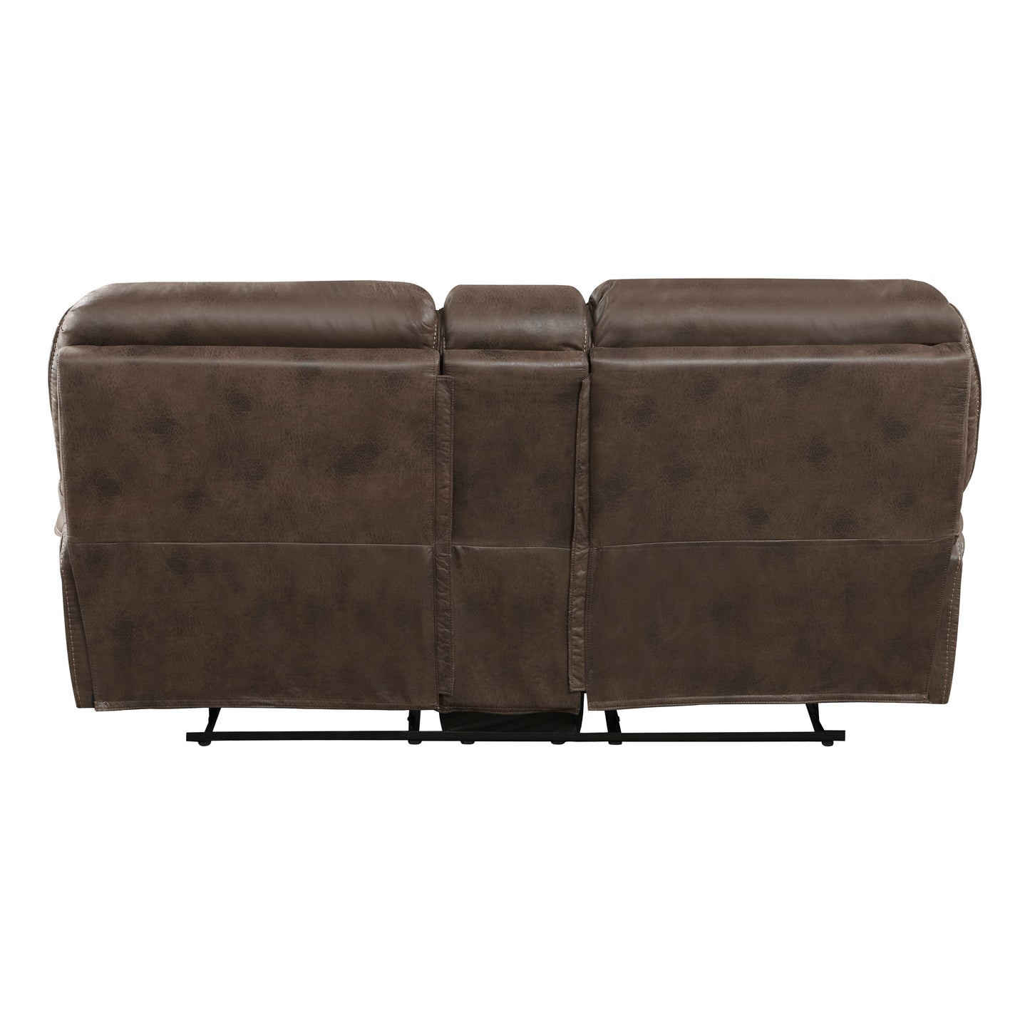 Homelegance Proctor Brown Reclining Loveseat with Center Console 8517BRW-2