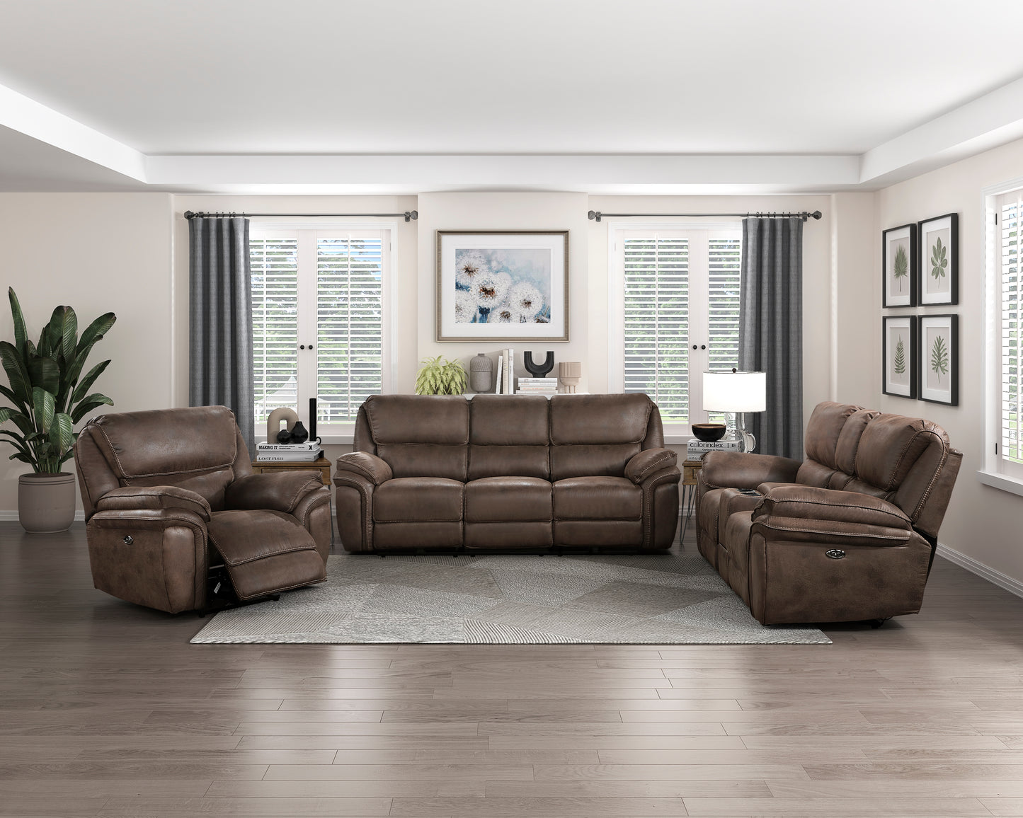 Homelegance Proctor Reclining Chair Power Recliner in Brown 8517BRW-1PW