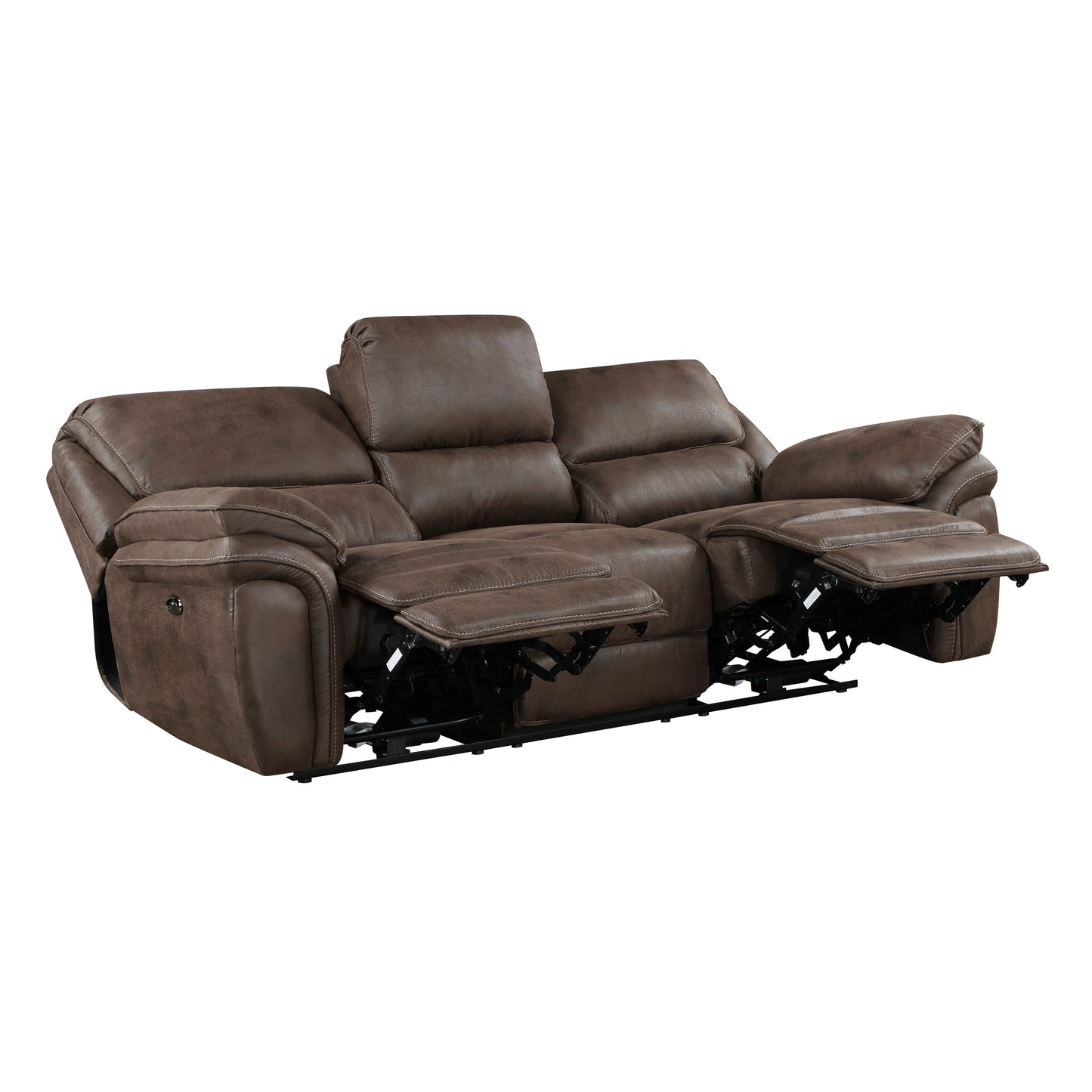 Homelegance Proctor Sectional Sofa in Brown Polished Microfiber 8517BRW-3PW