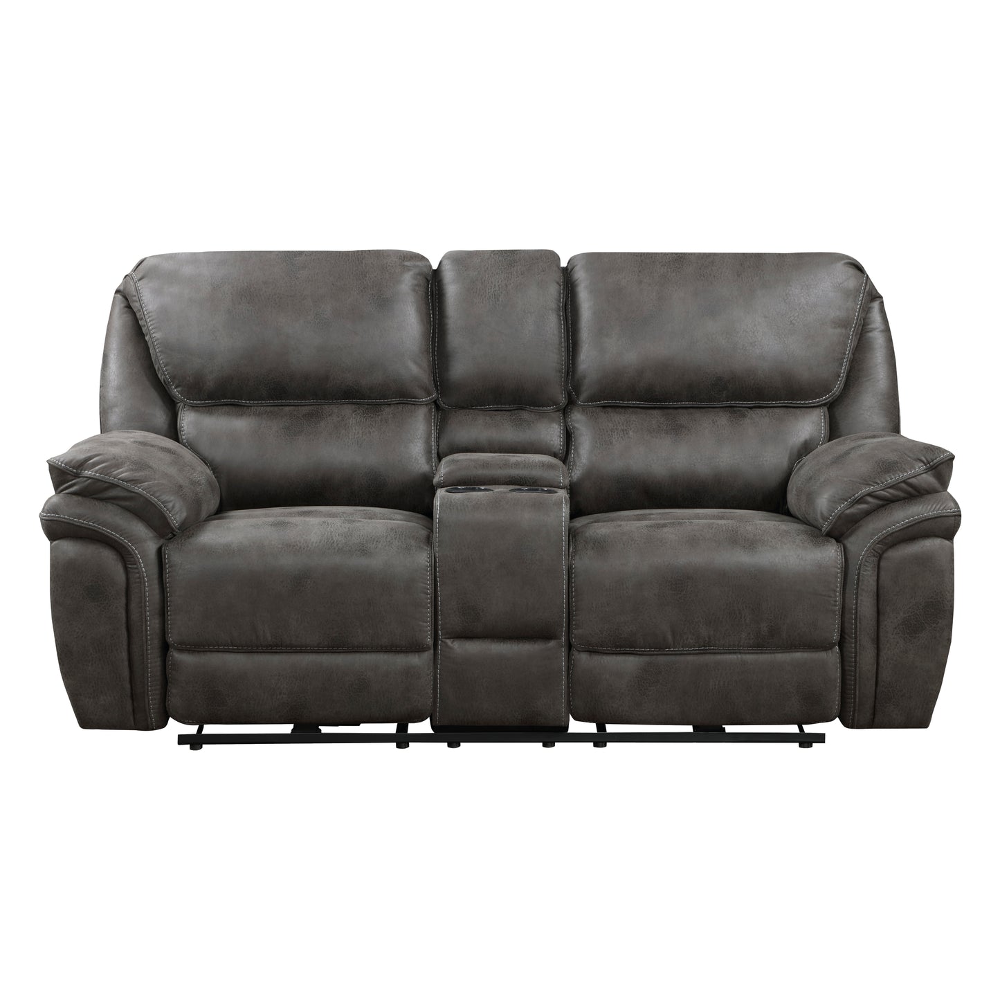Homelegance Proctor Gray Loveseat Power Reclining with Center Console 8517GRY-2PW