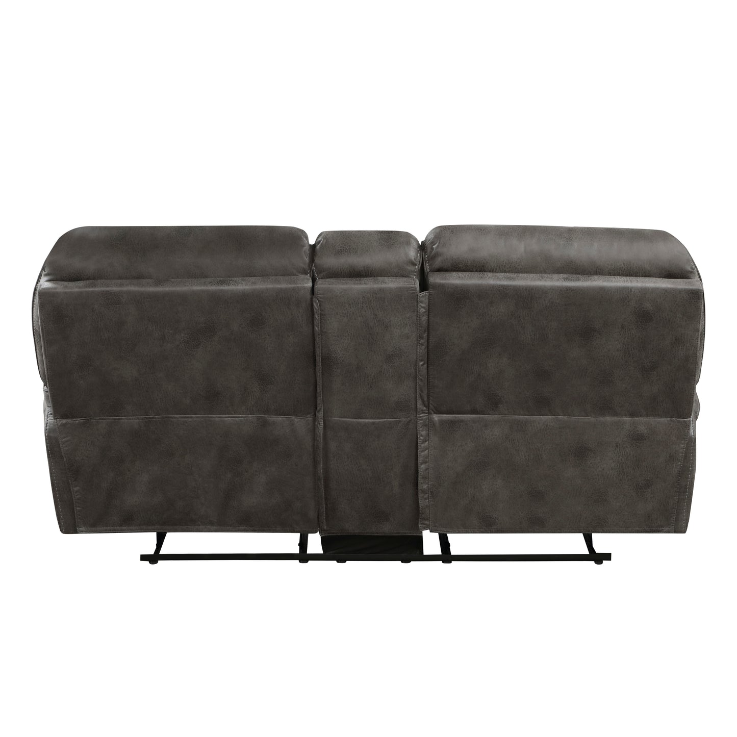 Homelegance Proctor Gray Loveseat Reclining with Center Console 8517GRY-2