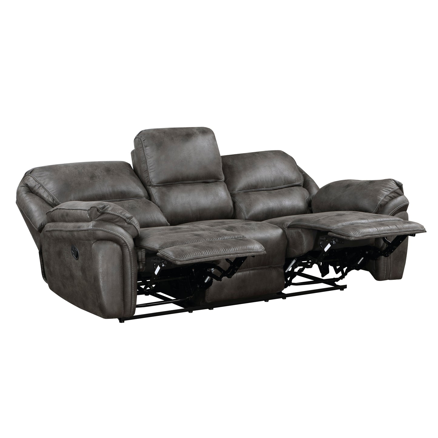 Homelegance Proctor Gray Sectional Sofa with Dual Reclining Comfort 8517GRY-3