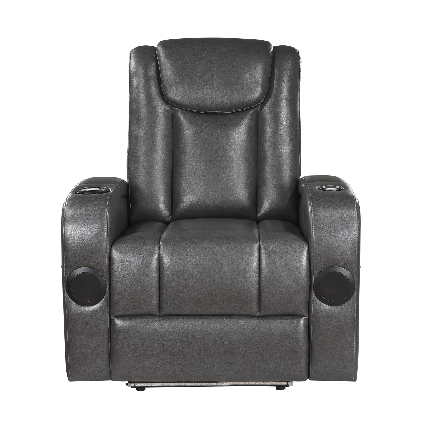 Homelegance Turbo Reclining Chair in Gray Faux Leather 8522GRY-1PW