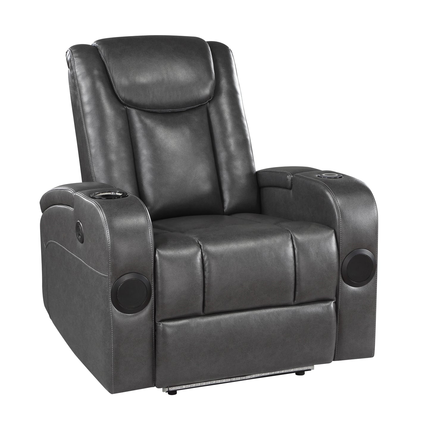 Homelegance Turbo Reclining Chair in Gray Faux Leather 8522GRY-1PW