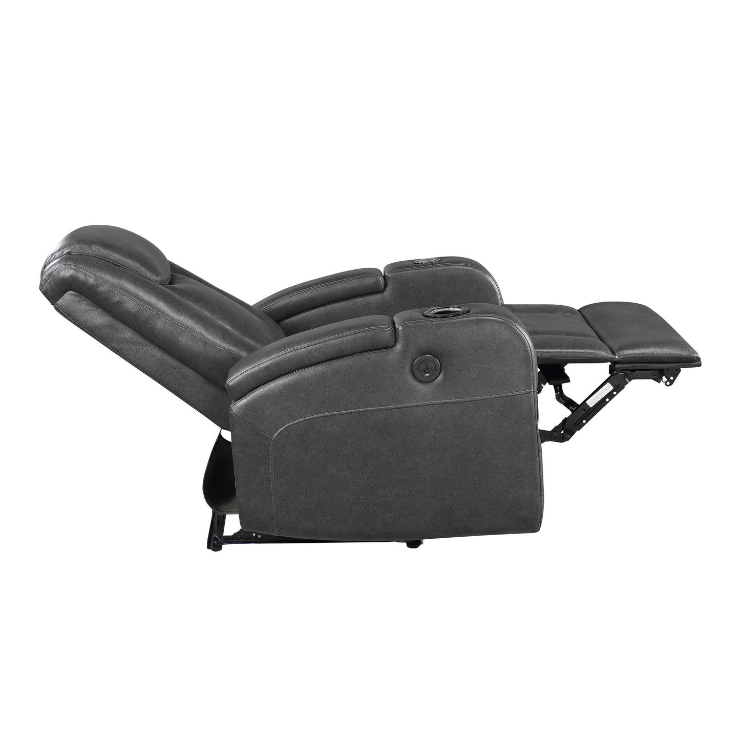 Homelegance Turbo Reclining Chair in Gray Faux Leather 8522GRY-1PW