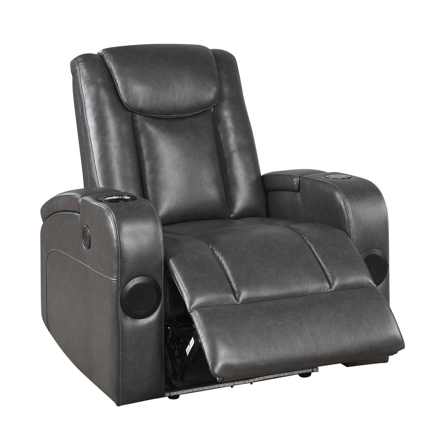Homelegance Turbo Reclining Chair in Gray Faux Leather 8522GRY-1PW