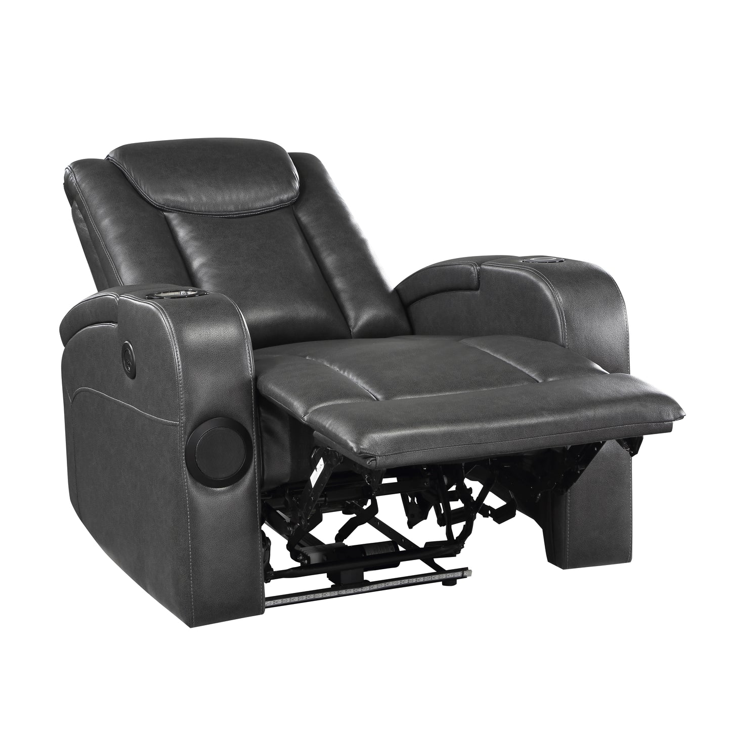 Homelegance Turbo Reclining Chair in Gray Faux Leather 8522GRY-1PW