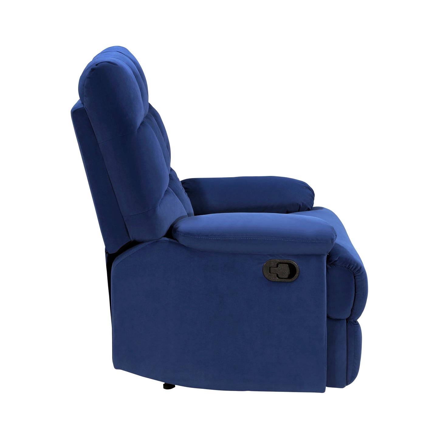 Homelegance Colin Reclining Chair in Blue Velvet with Tab Pull Motion 8525BU-1