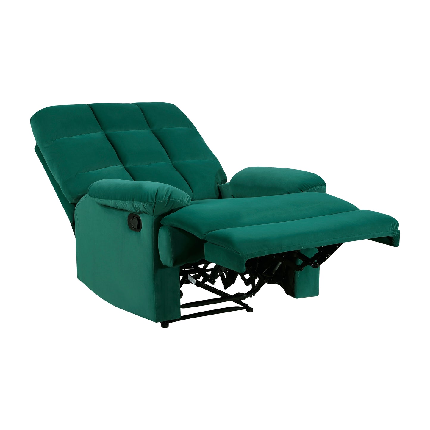 Homelegance Colin Reclining Chair in Green Velvet with Tab Pull Motion 8525GN-1