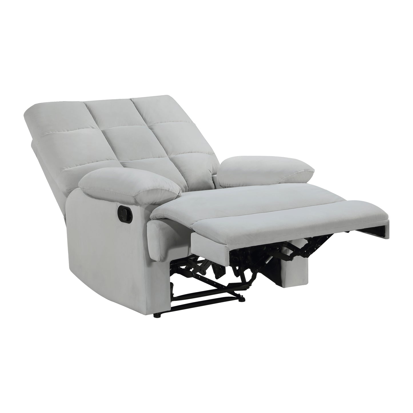Homelegance Colin Reclining Chair in Light Gray Velvet 8525LG-1