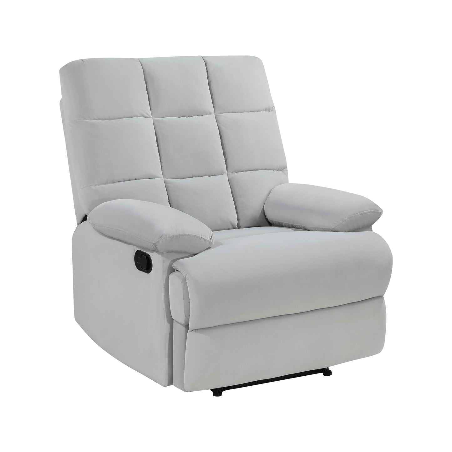 Homelegance Colin Reclining Chair in Light Gray Velvet 8525LG-1