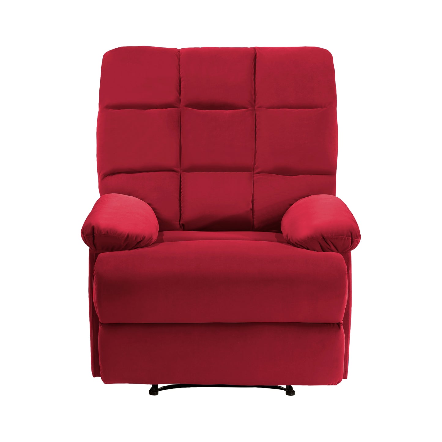 Homelegance Colin Reclining Chair in Red Velvet with Tab Pull Motion 8525RD-1