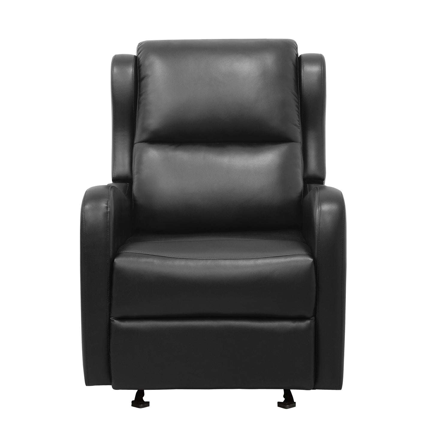 Homelegance Durant Glider Recliner Chair in Black Faux Leather 8527BLK-1GD