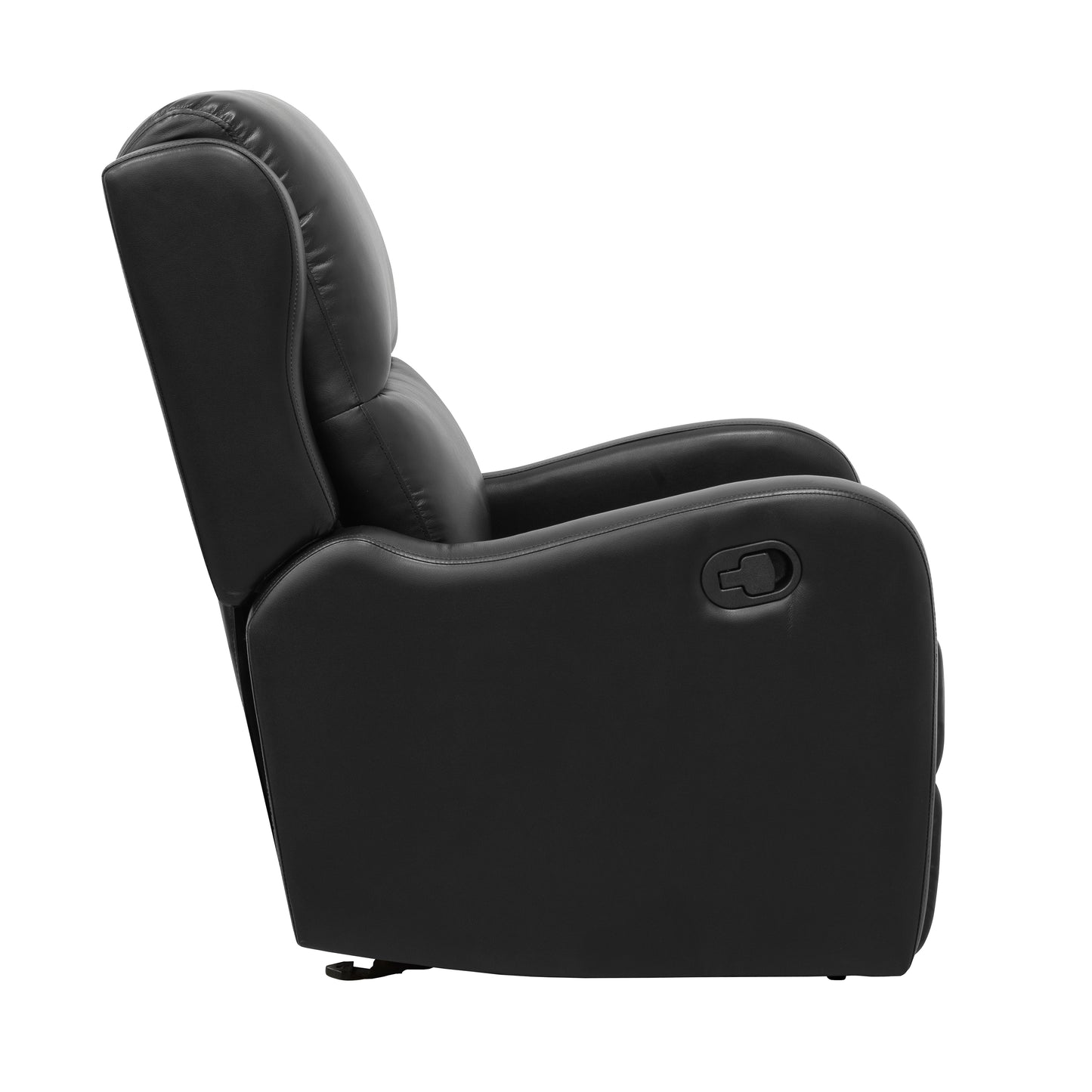 Homelegance Durant Glider Recliner Chair in Black Faux Leather 8527BLK-1GD