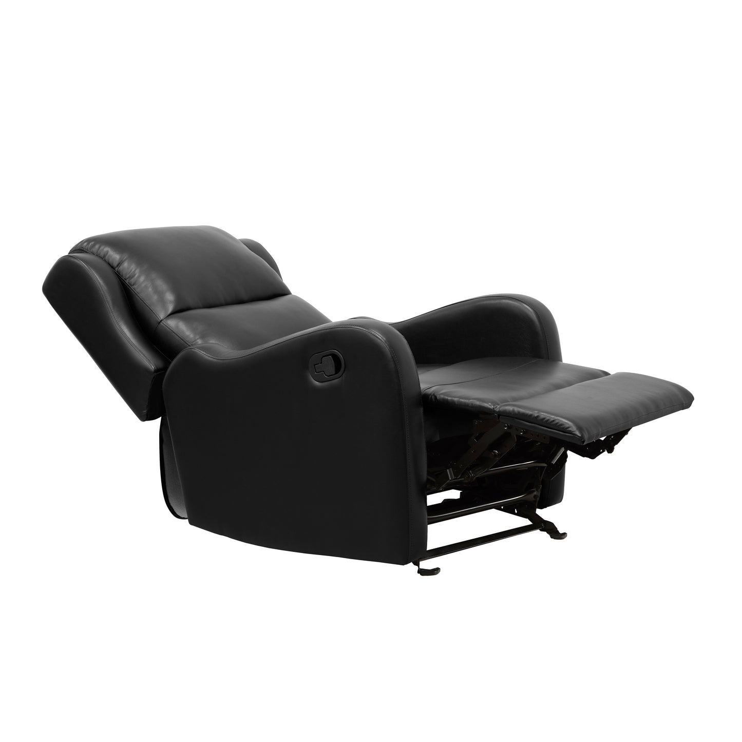 Homelegance Durant Glider Recliner Chair in Black Faux Leather 8527BLK-1GD