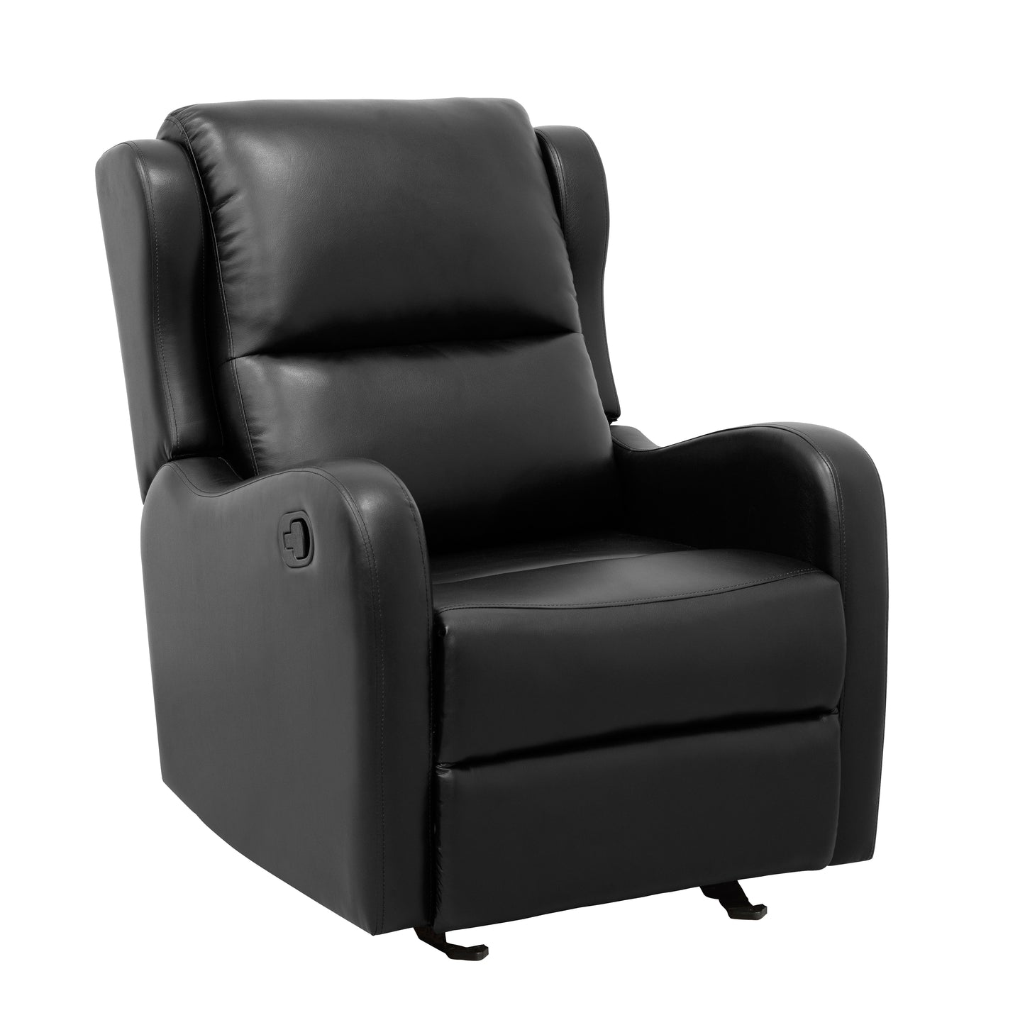 Homelegance Durant Glider Recliner Chair in Black Faux Leather 8527BLK-1GD