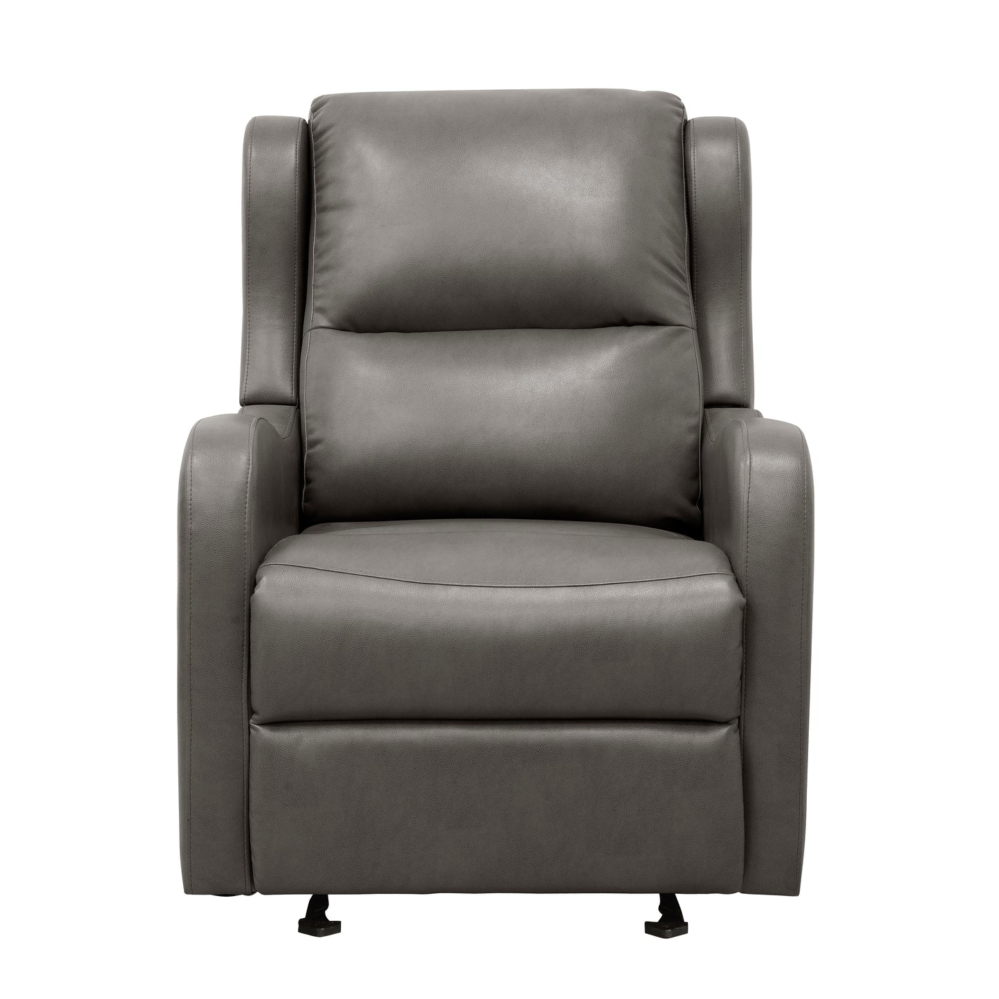 Homelegance Durant Glider Recliner Chair in Gray Faux Leather 8527GRY-1GD