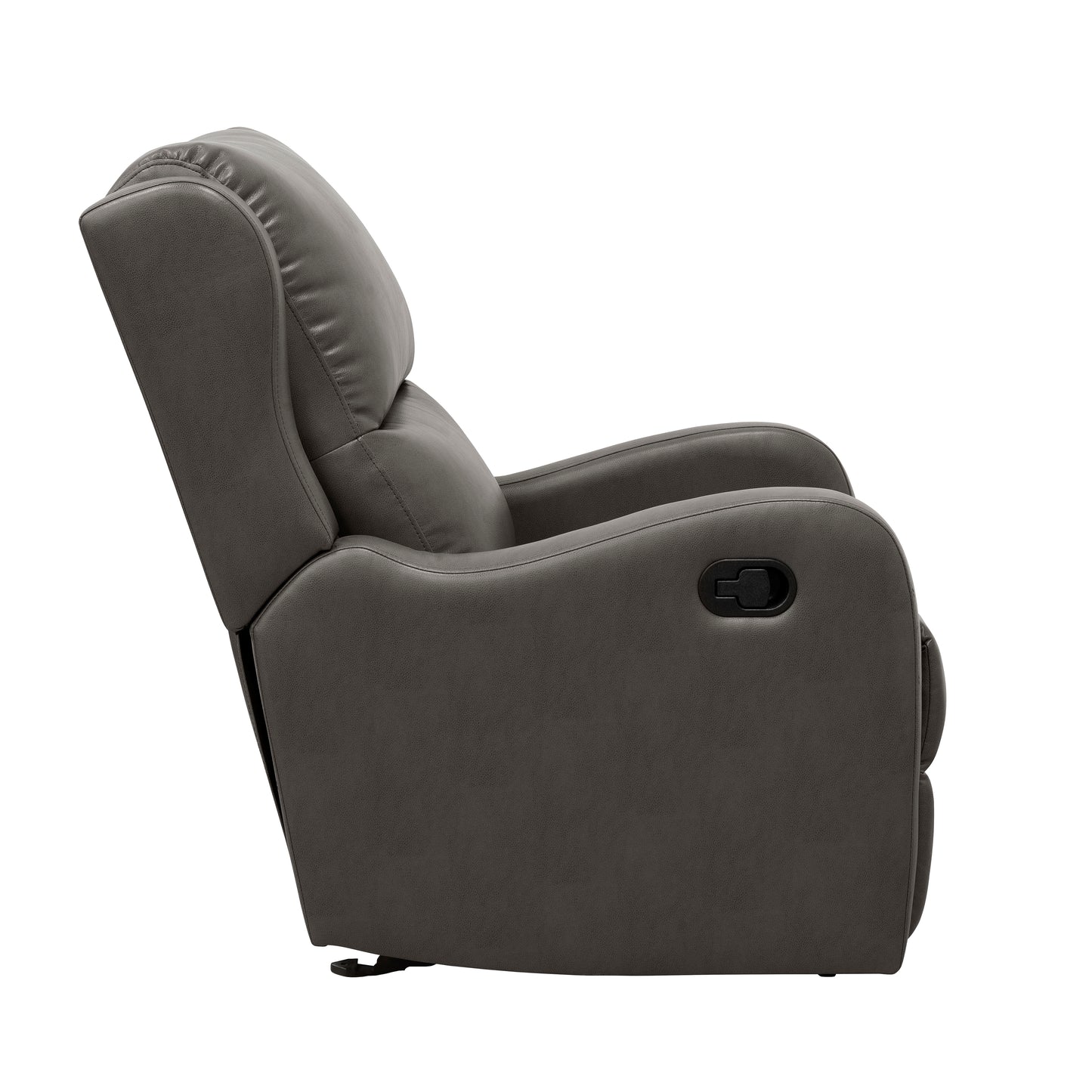 Homelegance Durant Glider Recliner Chair in Gray Faux Leather 8527GRY-1GD