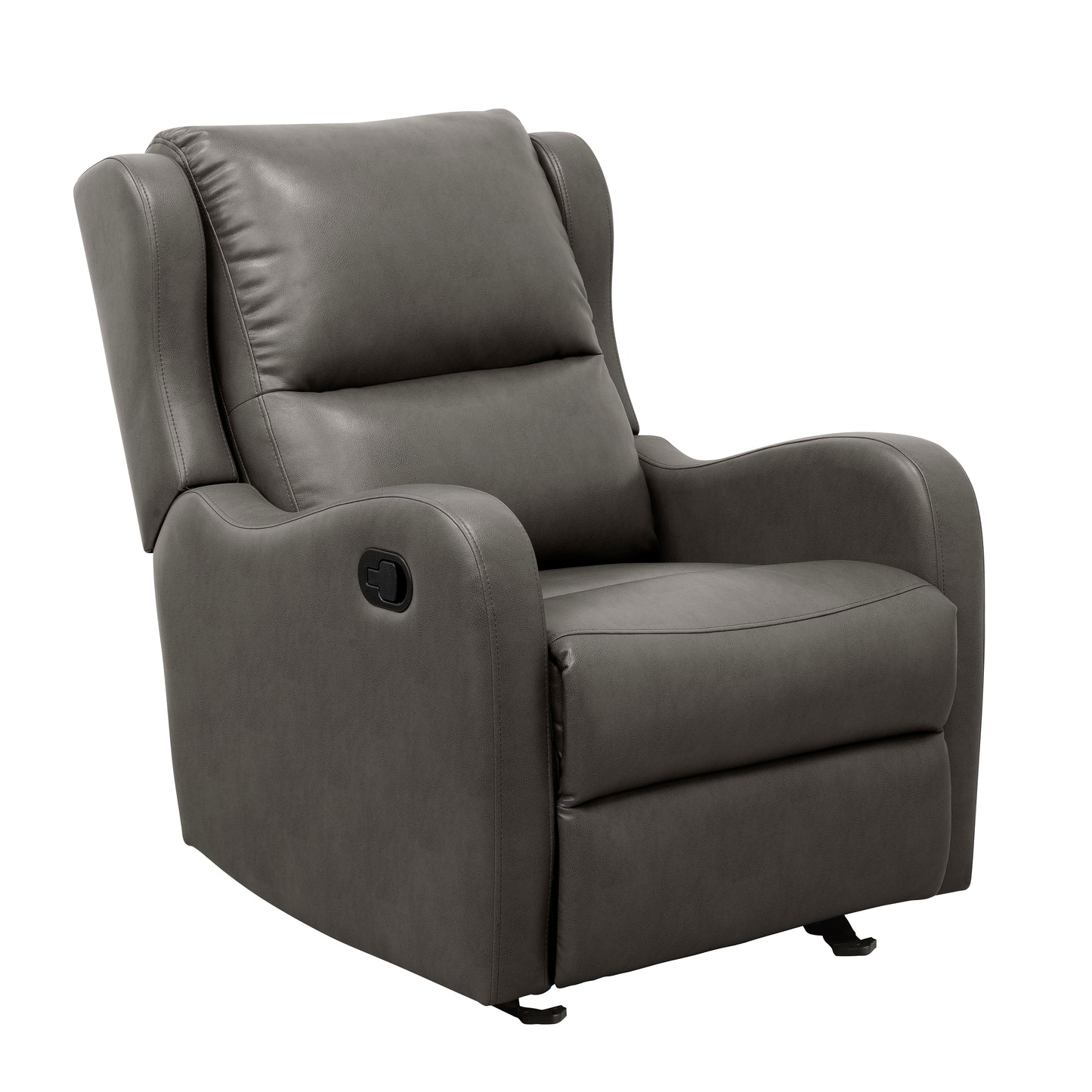 Homelegance Durant Glider Recliner Chair in Gray Faux Leather 8527GRY-1GD