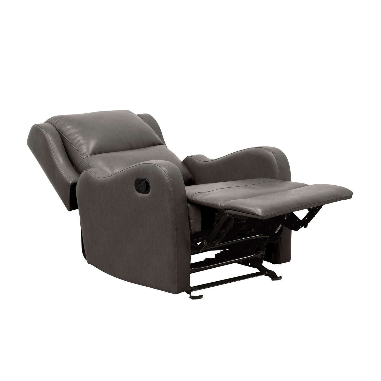 Homelegance Durant Glider Recliner Chair in Gray Faux Leather 8527GRY-1GD