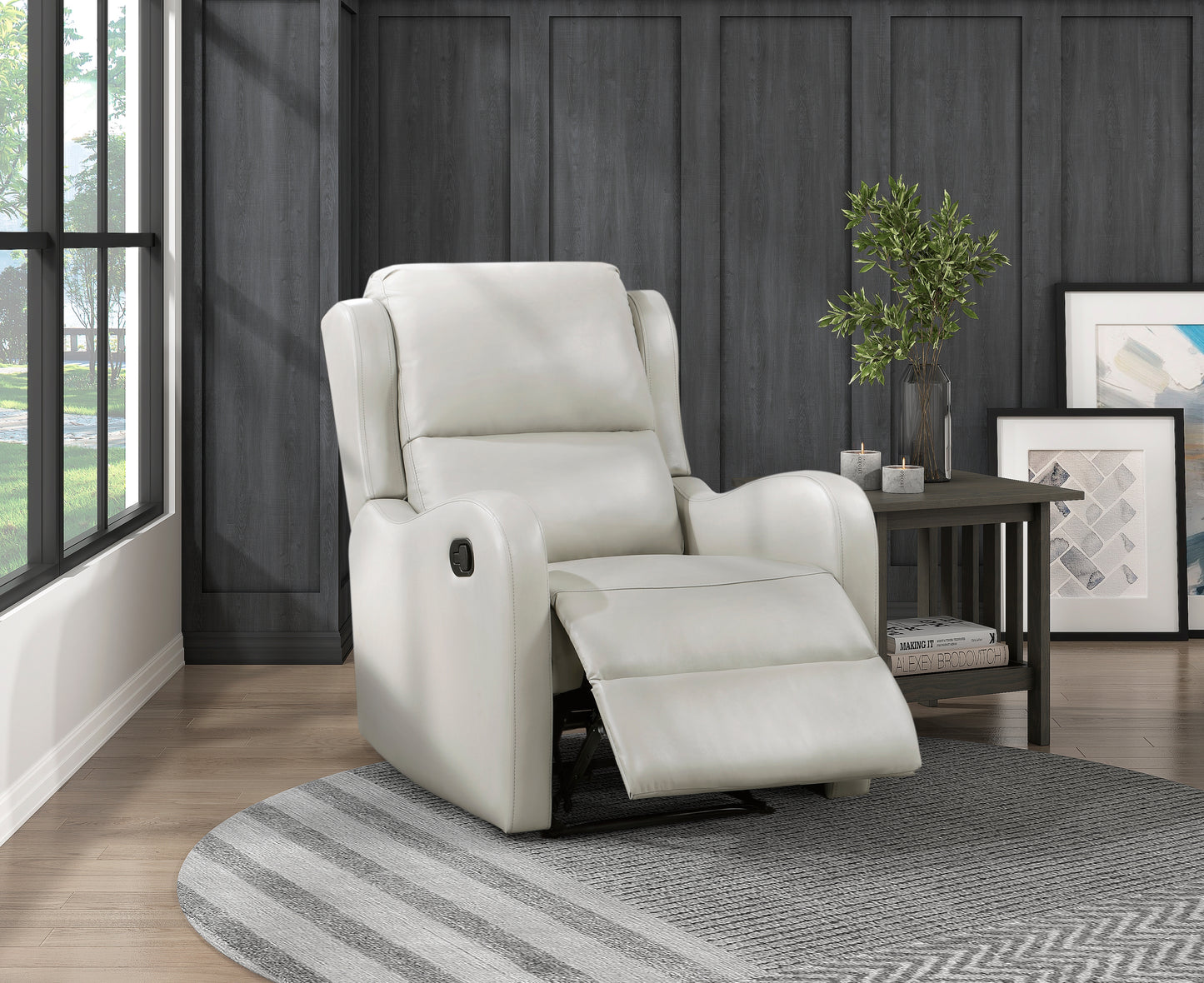 Homelegance Durant Reclining Chair in Taupe Faux Leather 8527TPE-1