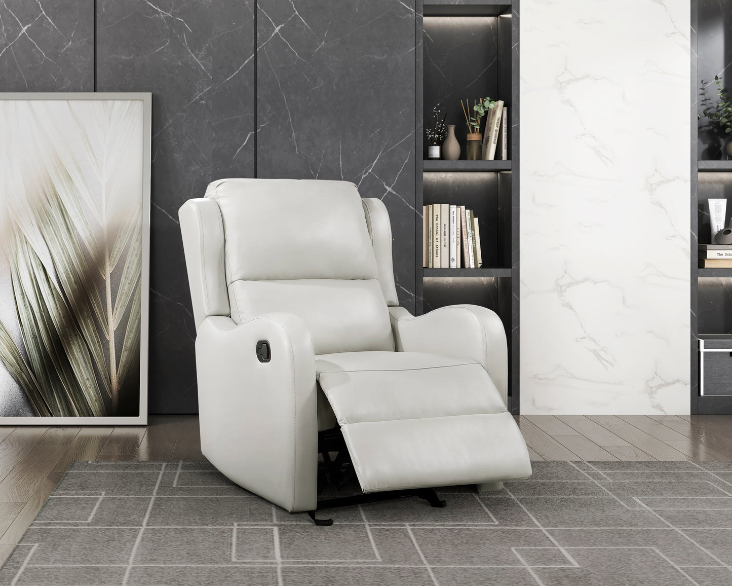 Homelegance Durant Glider Recliner Chair in Taupe Faux Leather 8527TPE-1GD