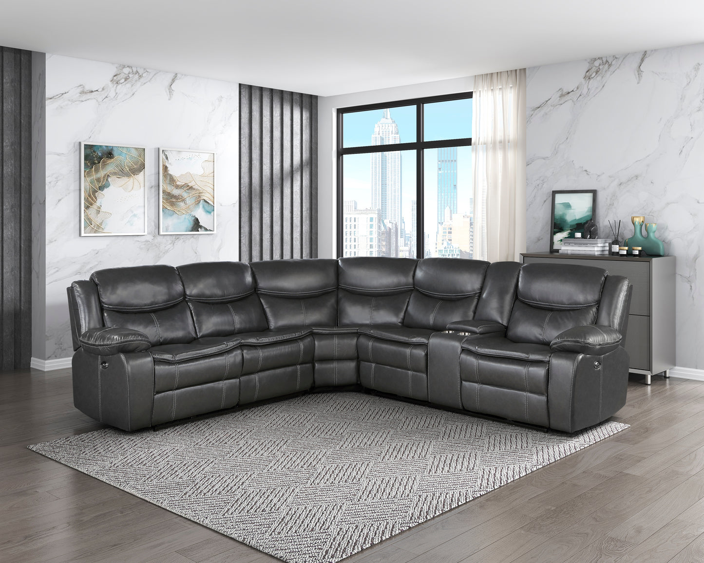 Homelegance Fargo Sectional Sofa in 8528DG-SCPW Stylish Comfort Design