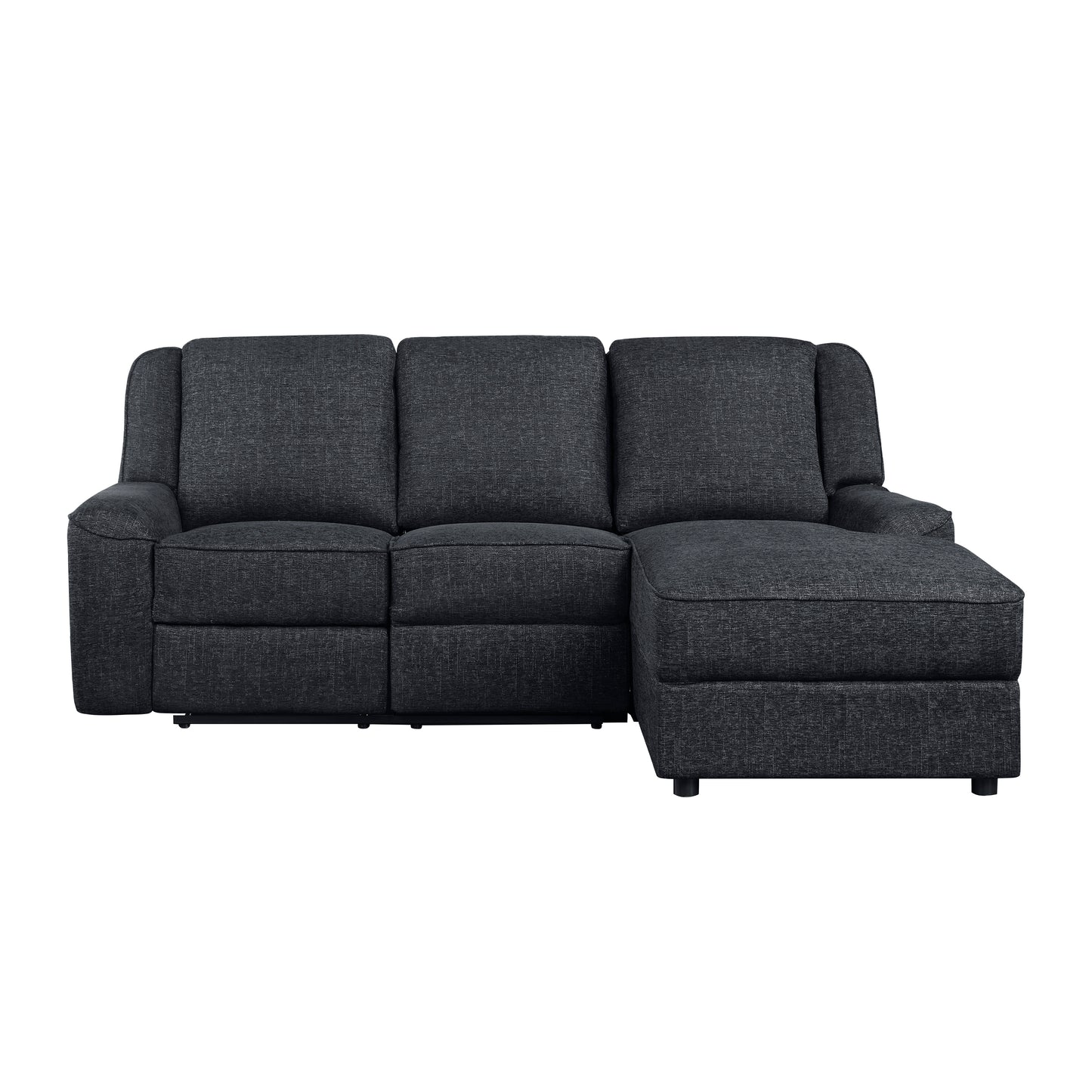 Homelegance Monterey 2-Piece Reclining Sectional Sofa in Rich Ebony Chenille 8530EB-SC
