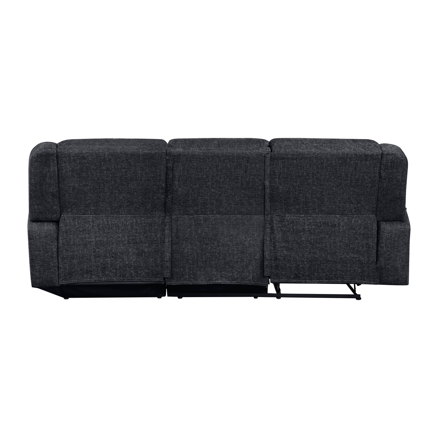 Homelegance Monterey 2-Piece Reclining Sectional Sofa in Rich Ebony Chenille 8530EB-SC