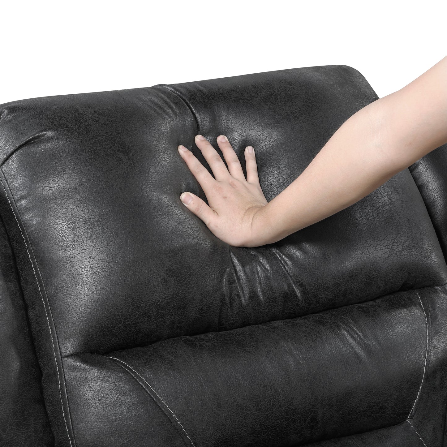 Homelegance Hazen Loveseat Reclining in Black 8538BK-2