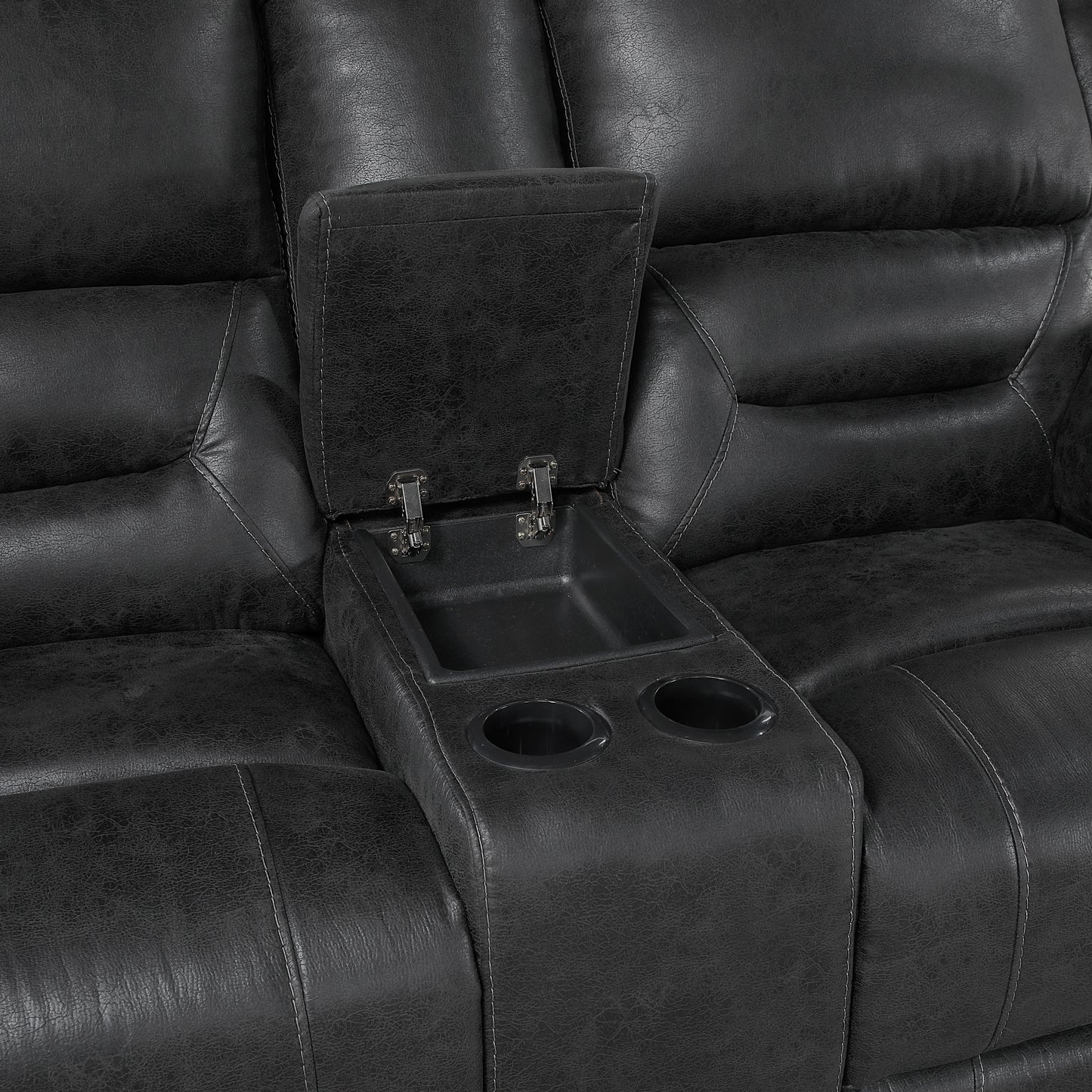 Homelegance Hazen Loveseat Reclining in Black 8538BK-2