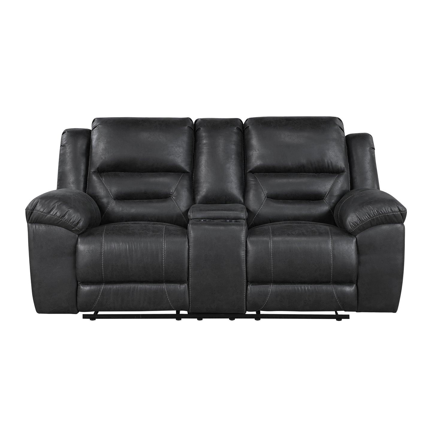 Homelegance Hazen Loveseat Reclining in Black 8538BK-2