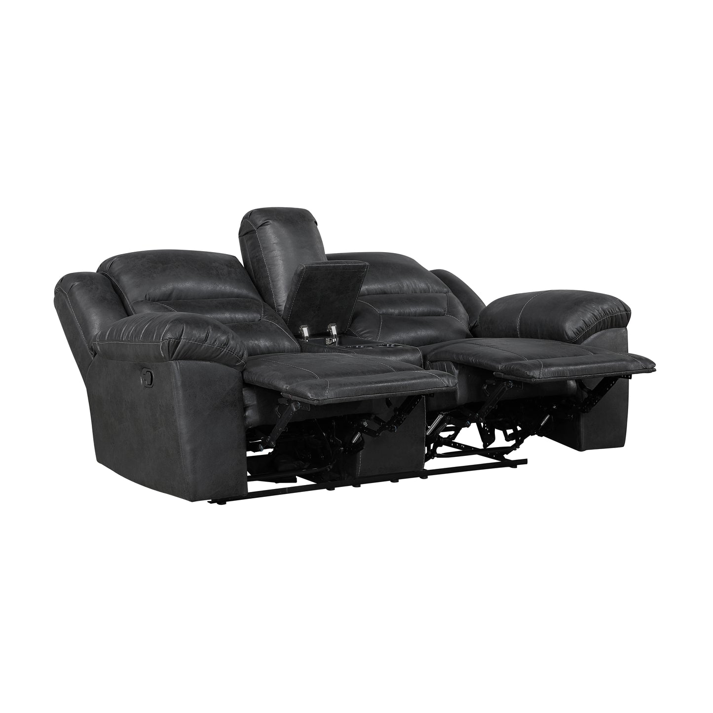 Homelegance Hazen Loveseat Reclining in Black 8538BK-2