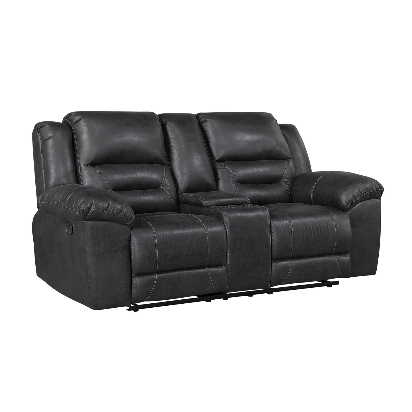 Homelegance Hazen Loveseat Reclining in Black 8538BK-2