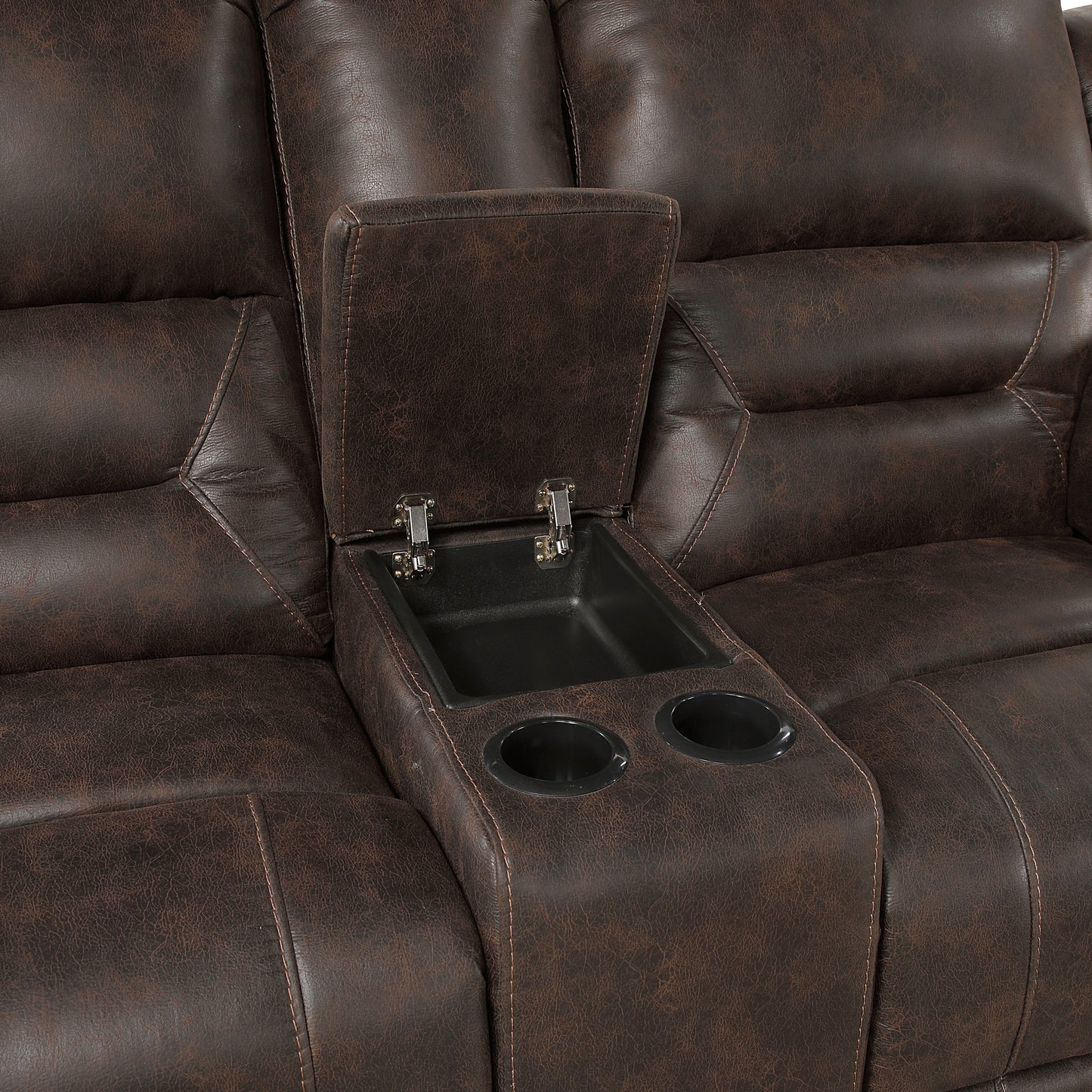 Homelegance Hazen Loveseat Reclining in Dark Brown 8538DB-2