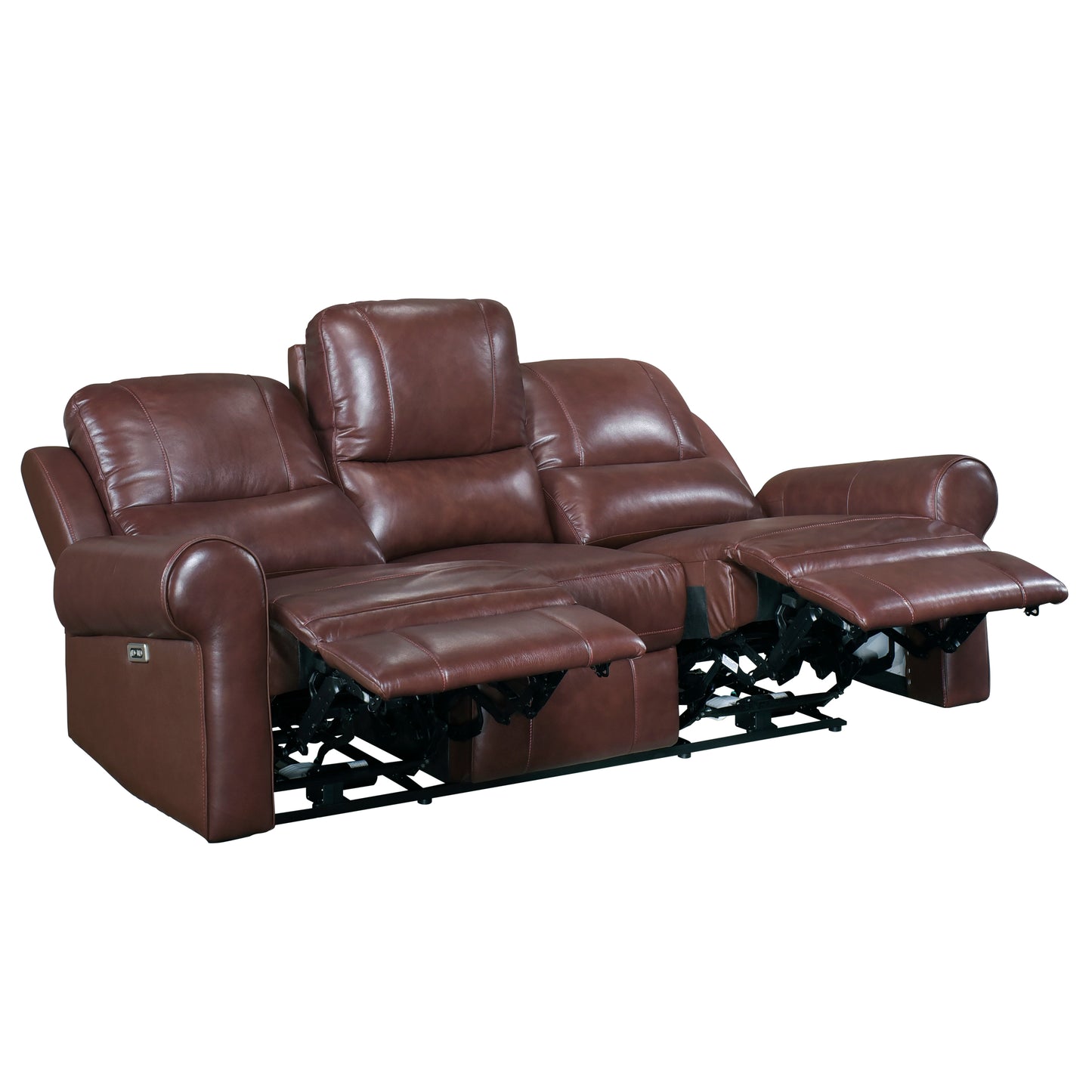 Homelegance McCall Sectional Sofa Brown Top Grain Leather 8546BR-3PWH